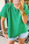 Green Puff Sleeve Vneck Blouse