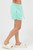 Mint Acid Wash Drawstring Shorts