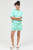 Mint Acid Wash Drawstring Shorts