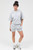 Heather Grey Acid Wash Drawstring Shorts
