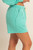 Turquoise Half Zip Collar Pullover & Shorts
