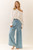 Washed Chambray Tiered Wide Leg Pants