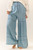 Washed Chambray Tiered Wide Leg Pants