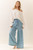 Washed Chambray Tiered Wide Leg Pants