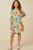 Girls' Big Floral Square Neck Dress