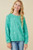 Girls' Embroidered Daisies Teal Sweatshirt