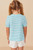 Girls' Blue Stripe Puff Sleeve Top