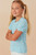 Girls' Blue Stripe Puff Sleeve Top