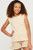 Girls' Coral Stripe Ruffled Tank