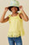 Girls' Yellow Eyelet Ruffled Tank