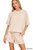 Sand Beige Half-sleeve Corded Shorts Set