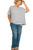 Denim Blue Stripe Short-sleeve Plus Top