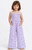 Girls' White Floral Purple Romper