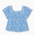 Girls' Blue Floral Square Neck Top