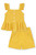 Girls' Yellow Stripe Shorts Set