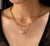 Crystal Charm Double Layer Necklace
