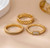 Gold Textured Ring Trio Set