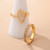 Gold Heart Baguette Ring Set