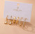 Gold Crystal Accent Earrings Set
