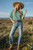 Green & White Stripe Oversize Knit Top