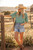 Green & White Stripe Oversize Knit Top