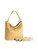 Pale Yellow Braided Handle Perforated Bag