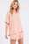 Peach Checker Button-down Top & Shorts Set