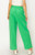 Green Poplin Wide Leg Pants
