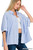 Cornflower Blue Stripe Button-up Top