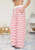 Red Stripe Collared Top & Pants Set