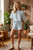 Light Blue Polka-dot Shorts Set