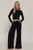 Black Ribbed Top & Wide Leg Pants Set