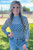 Pep Rally Blue Checkered Mesh Top