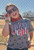 Striped USA Star Print Tee