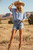 Blue Oversized Button Down Top
