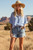 Blue Oversized Button Down Top