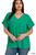 Kelly Green Split Neck Woven Plus Top