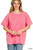 Fuchsia Acid Wash French Terry Top