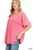Fuchsia Acid Wash French Terry Top