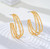 Gold Triple Layer Hoop Earrings