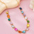 Multicolor Gemstones Paperclip Necklace