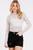 White Polka-dot Mesh Top