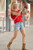 Red & White Game Day Ruffle Top