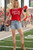 Red & White Game Day Ruffle Top