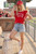 Red & White Game Day Ruffle Top