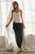Washed Cotton Gauze Black Cropped Pants