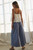 Washed Cotton Gauze Denim Cropped Pants