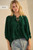 Hunter Green Plus Tassel Blouse