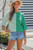 Green & White Colorblock Top