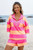 Pink & Orange Half-zip Shorts Set